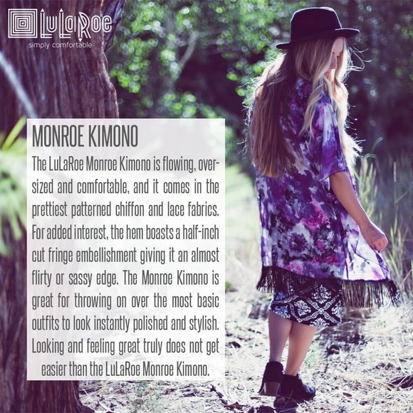LuLaRoe Monroe Kimono with Fringe - Picture 6 of 8